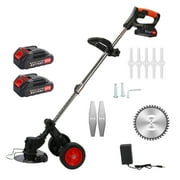 KMSS 21V Electric Weed Wacker 2000mAh Battery Operated Weed Eater Cordless 3 in 1 Edger Brush Cutter Weed Grass Trimmer Rechargeable